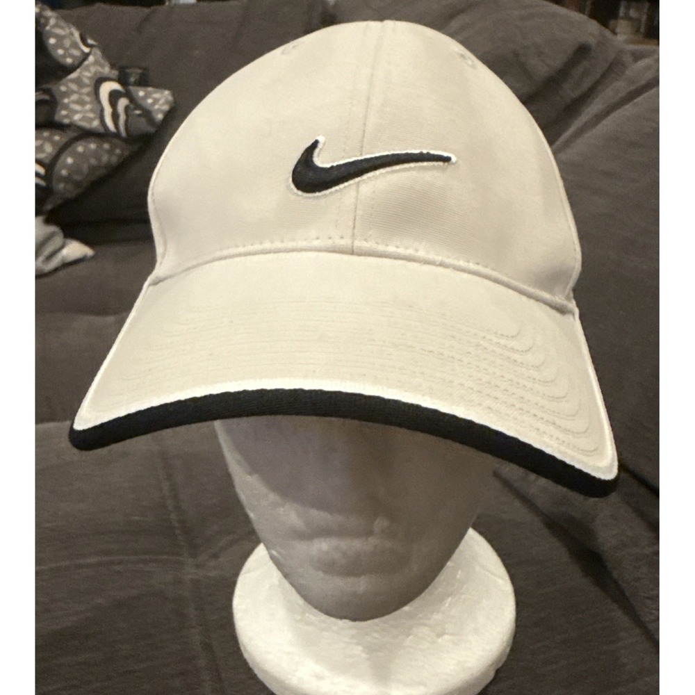 Nike Golf Unisex Adult White with Classic Black Swoosh Hat Cap One Size Fits All